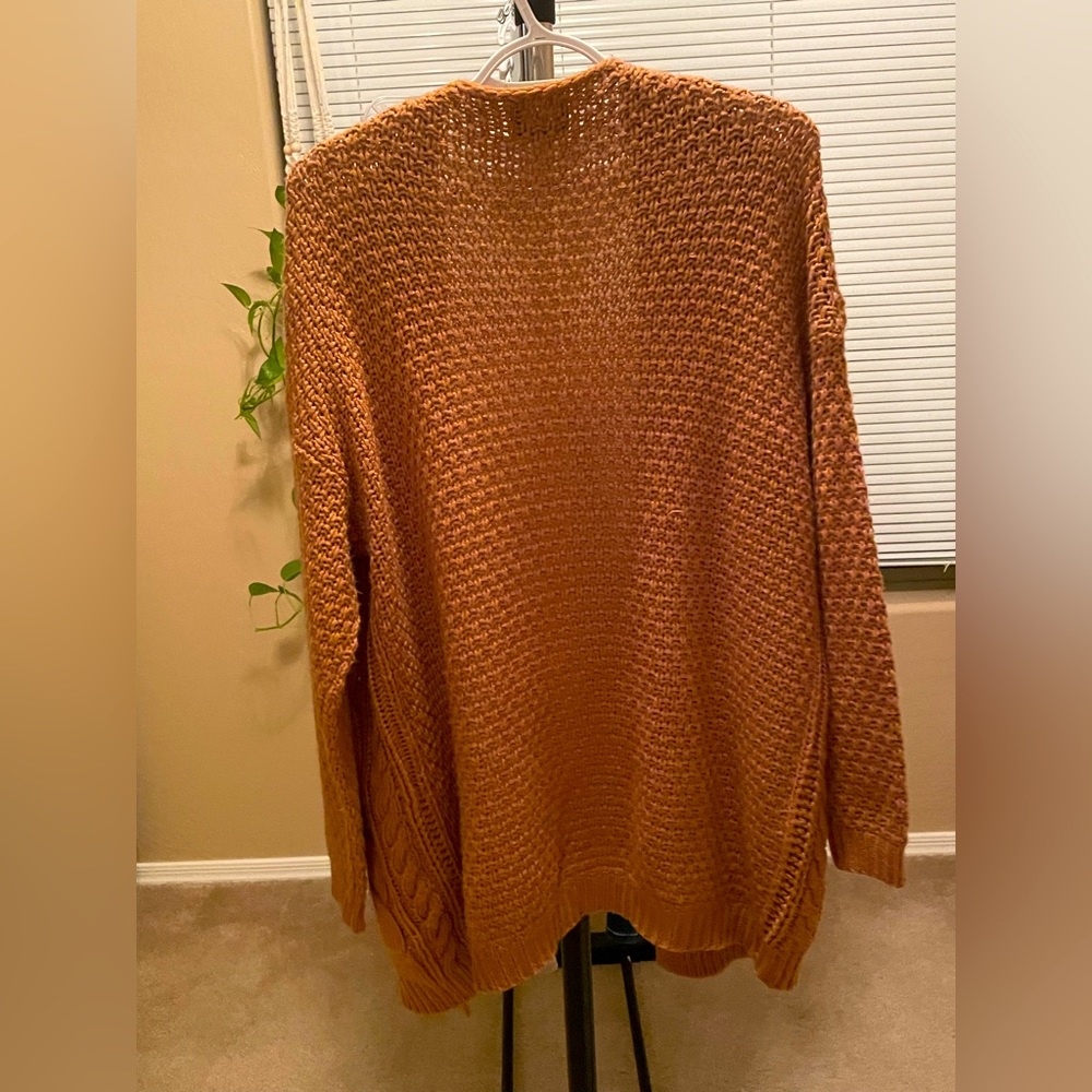 Lumiere pumpkin spice crochet knit cardigan sweater Sz small Purchased f… - Picture 2 of 5